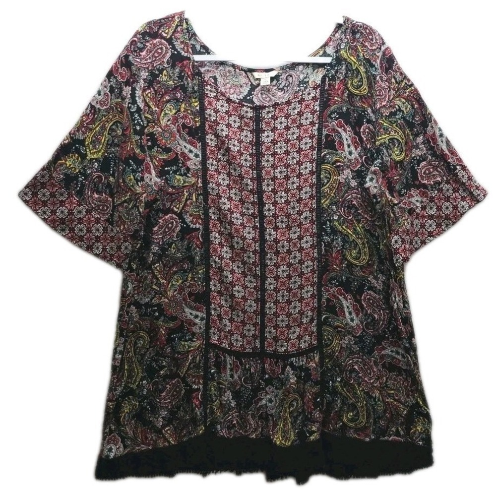 Paisley Tunic‎ Top XL Boho Hippie Festival Travel Fairy Witchy